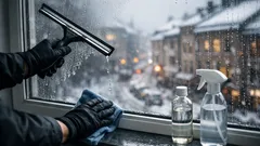 Ikkunoiden pesu talvella ilman raitoja: kokeile glyseriiniä pesuvedessä