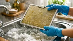 Näin puhdistat liesituulettimen rasvasuodattimet ilman turhaa jynssäystä