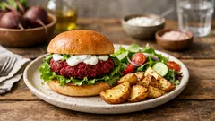 Punajuuri-kvinoaburgeri, joka pysyy kasassa: helppo resepti ja rakennevinkit